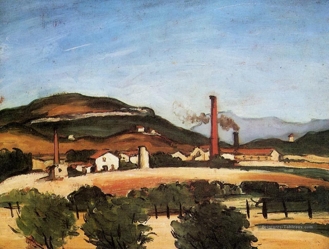 Usines près de Mont de Cengle Paul Cézanne Peintures à l'huile
